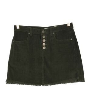 Indigo Rein Size 3 Raw Hem Corduroy Mini Skirt Green Cotton Juniors Trendy Y2K